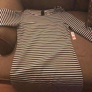 Old navy black and white striped dress NWT